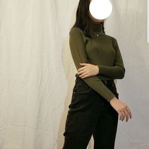 Olive green turtleneck